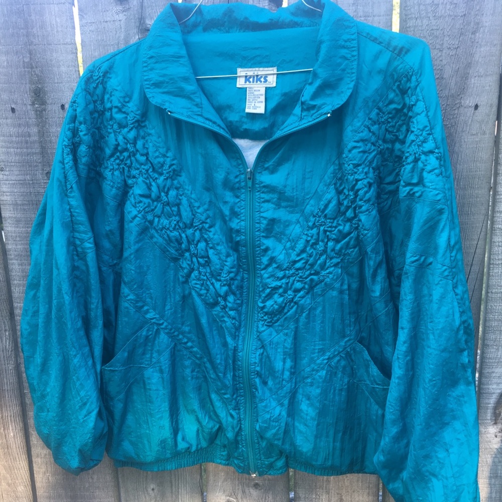 Vintage KIKS Teal Windbreaker